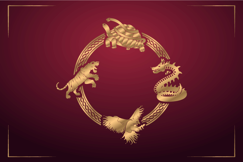 Original dækkeserviet med gyldne dyreemblemer - TenStickers