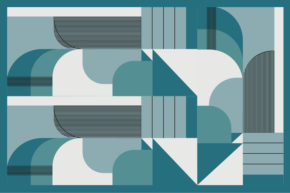 Moderne dækkeserviet geometriske teal mønstre - TenStickers