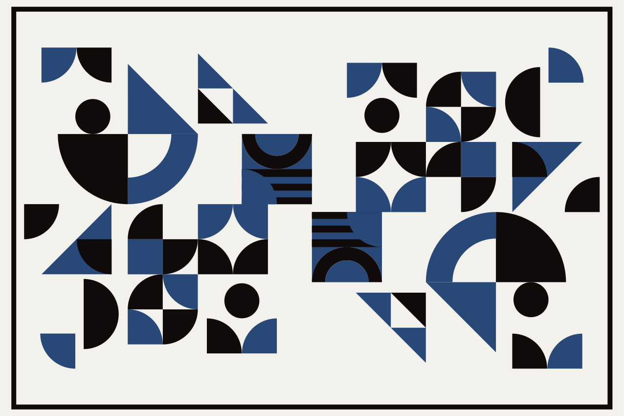 Moderne dækkeserviet geometriske blå mønstre - TenStickers