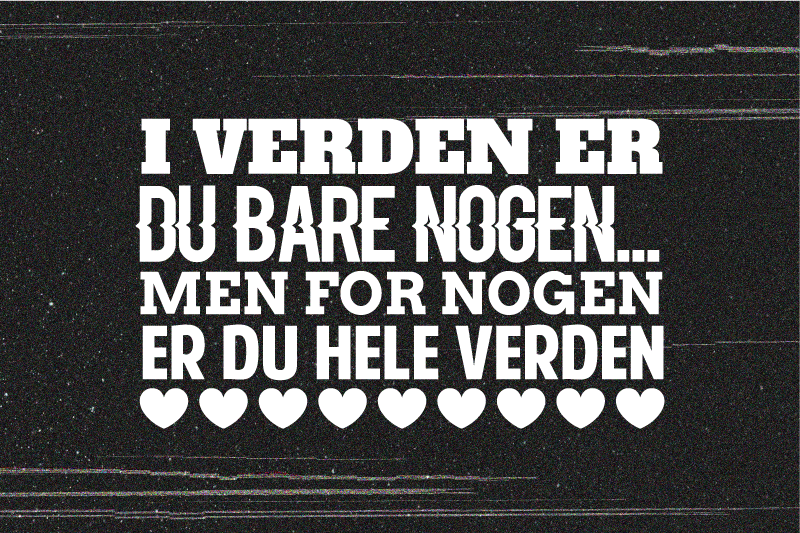 "i verden er du bare nogen" citat dækkeservietter - TenStickers