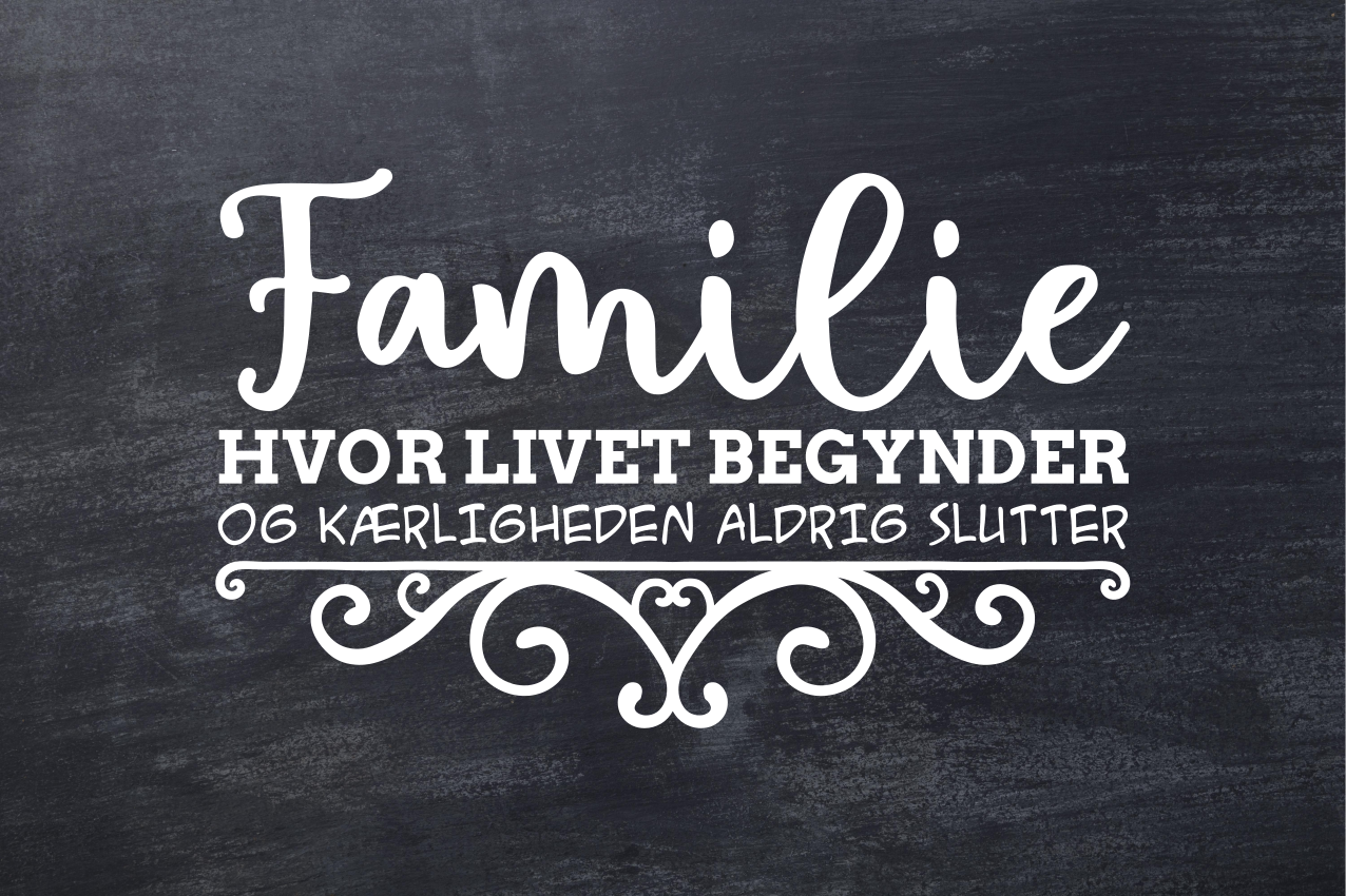 "livet begynder med familie" citat dækkeservietter - TenStickers