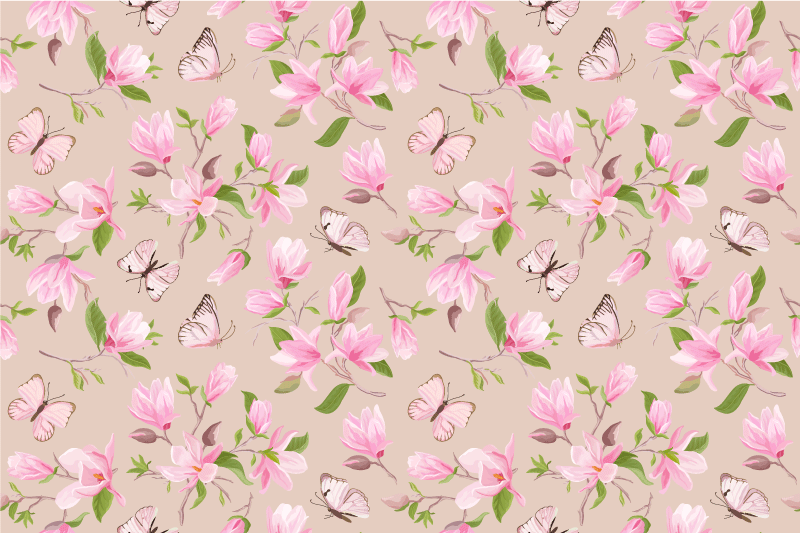 Original dækkeserviet med sommerfugleblomster - TenStickers
