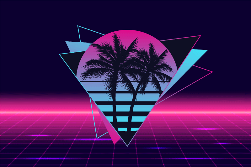 Moderne dækkeserviet retro palm geometri - TenStickers
