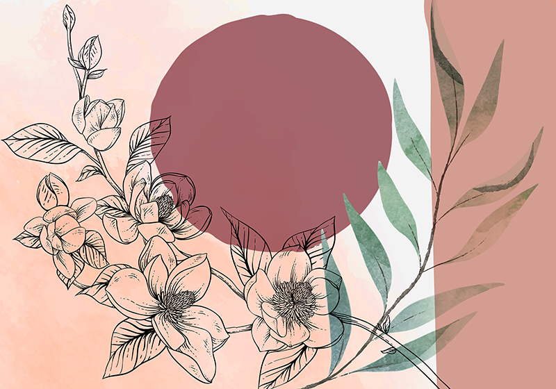 Moderne dækkeserviet med blomster minimalisme - TenStickers