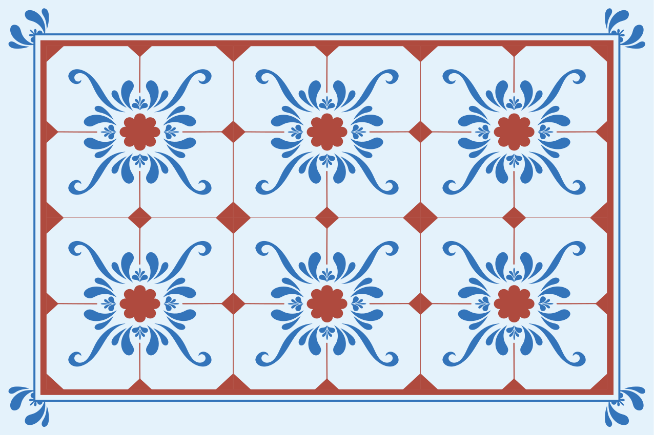 Dækkeserviet med vintage blomsterdesign - TenStickers