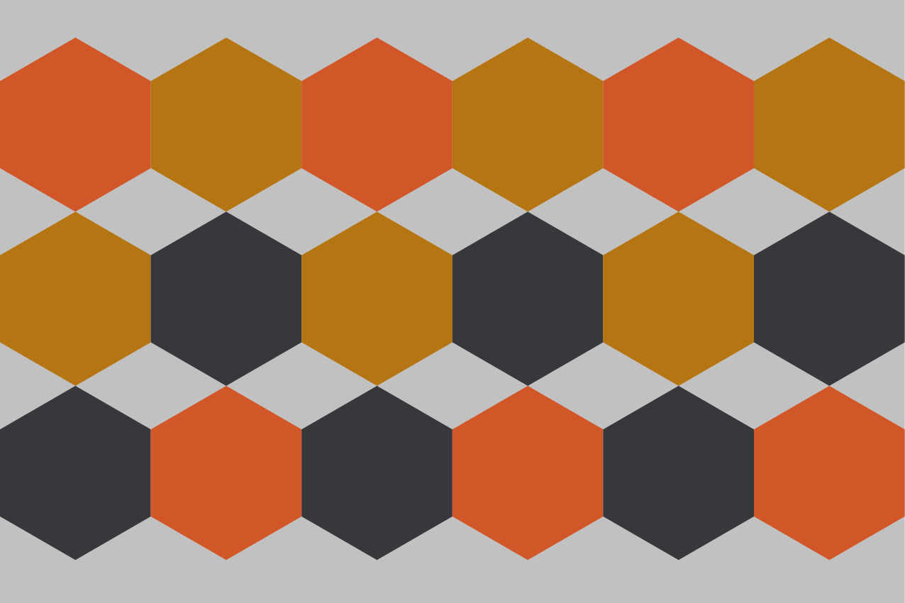 Elegante dækkeservietter i farverige sekskanter - TenStickers