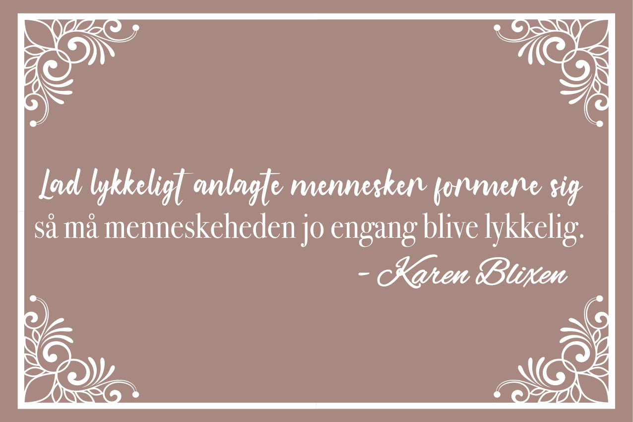 Karen blixen siger tekst dækkeserviet - TenStickers