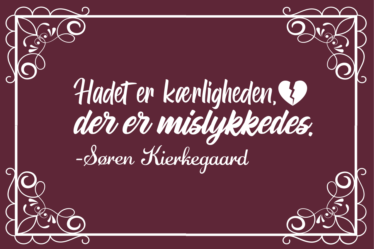 ''had er den mislykkede kærlighed'' citat dækkeservietter - TenStickers