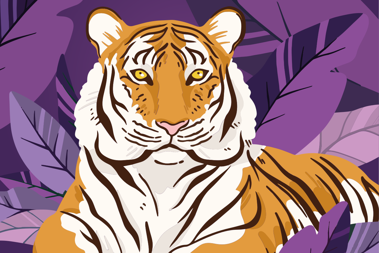 Dækkeserviet børn majestætisk tiger portræt - TenStickers