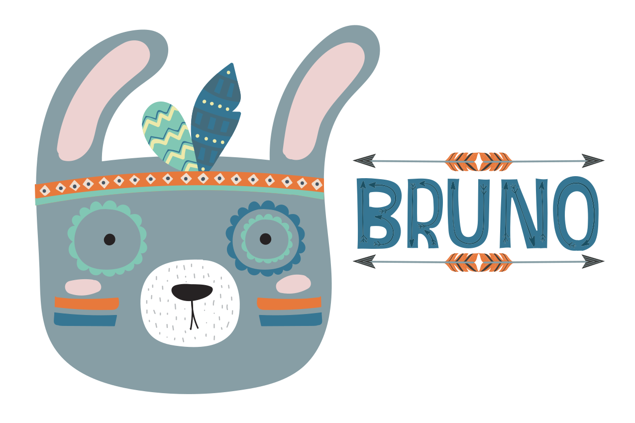 Dækkeserviet børn søde dyrehoveder - TenStickers