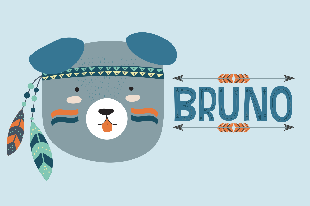 Dækkeserviet børn bamse hoved - TenStickers