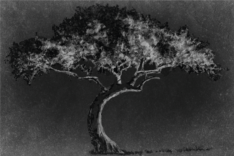 Dækkeserviet med kunstnerisk træsilhuet - TenStickers