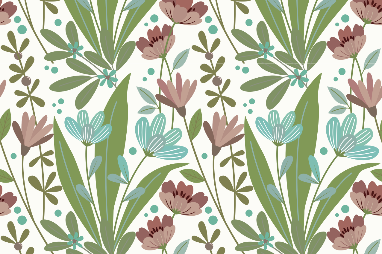 Original dækkeserviet med botanisk bladmønster - TenStickers