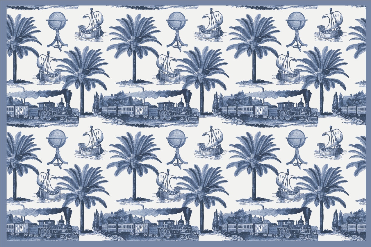 Moderne dækkeserviet nostalgiske rejse scener - TenStickers