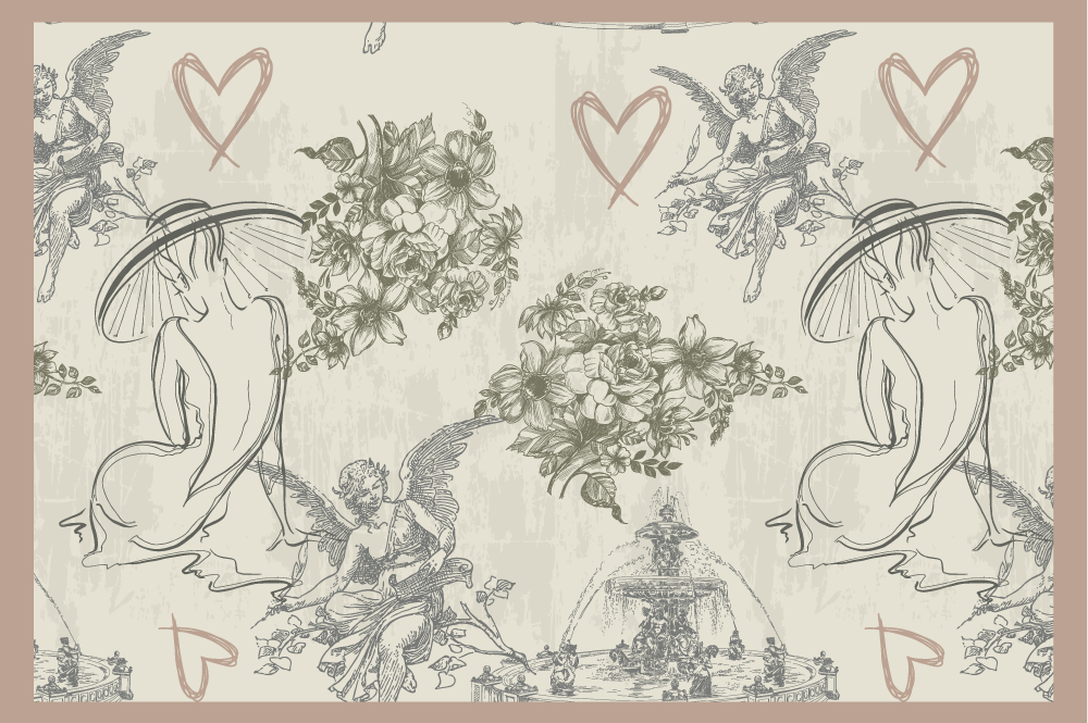 Vintage franske romantiske originale dækkeservietter - TenStickers