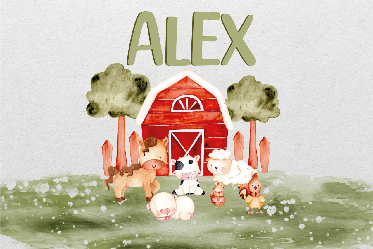 Vandmaling sød gård dækkeserviet til hjem - TenStickers