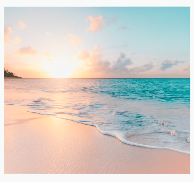 Design med en rolig solnedgang fototapet hav - TenStickers