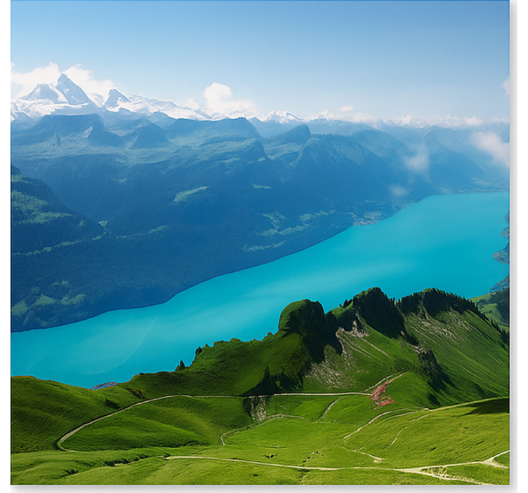 Sneklædt alpin top fototapet bjerg - TenStickers