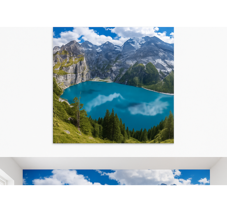 Gyldne solnedgangsbjerge fototapet bjerg - TenStickers