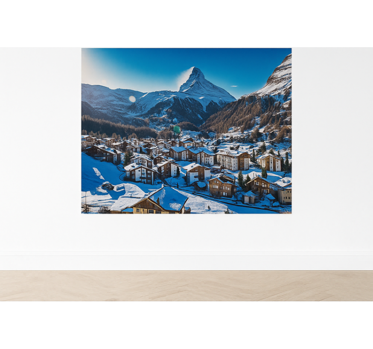 Oeschinen-søen, schweiz fototapet bjerg - TenStickers