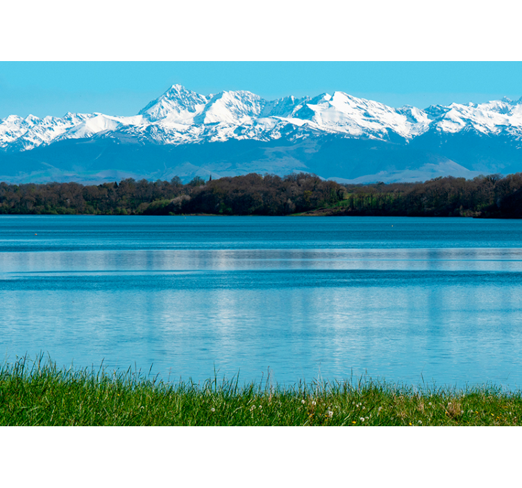 Sø i pyrenæerne bjerg fototapet - TenStickers