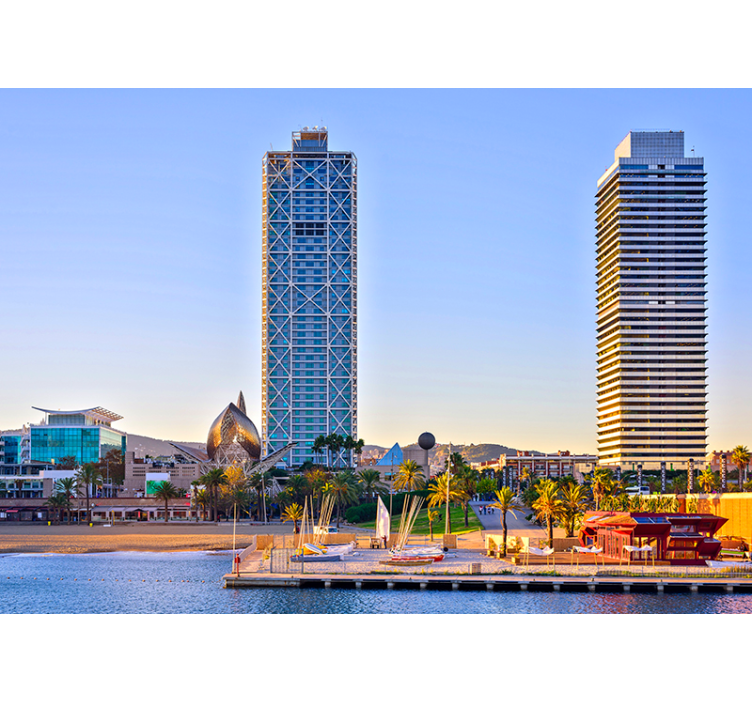 Puerto olímpico barcelona fototapet - TenStickers