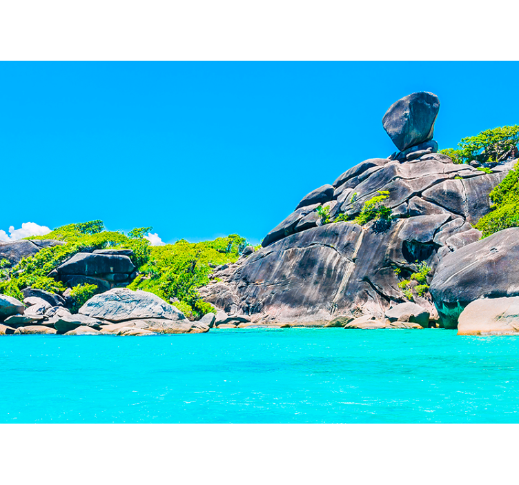 Sø i phuket med klipper 3d fototapet - TenStickers