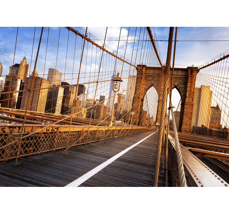 Inde i brooklyn bridge new york fototapet - TenStickers