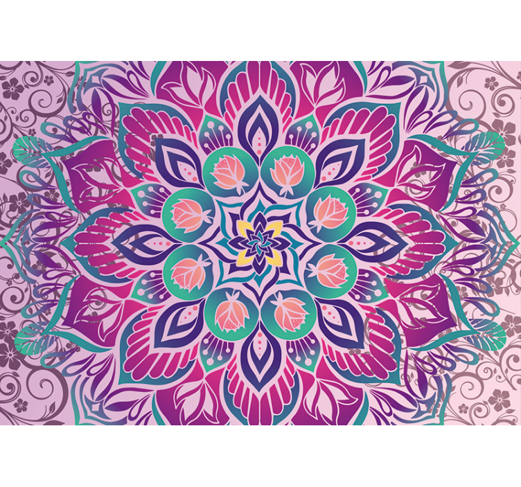 Lilla mandala fototapet - TenStickers