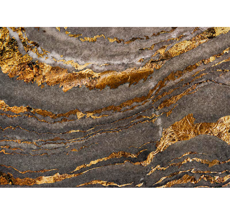 Luksuriøst fototapet af guld og blå marmor - TenStickers