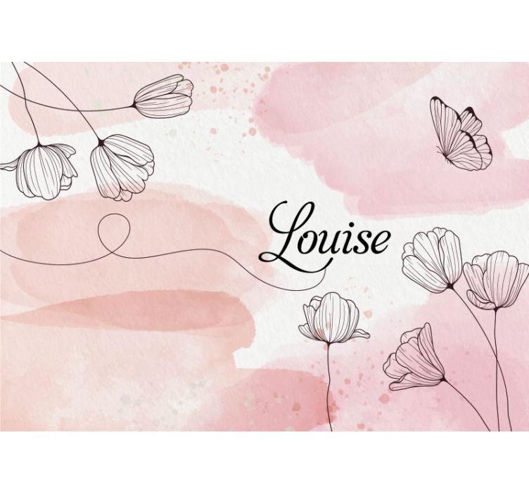 Smukke blomster med navn brugerdefineret fototapet - TenStickers
