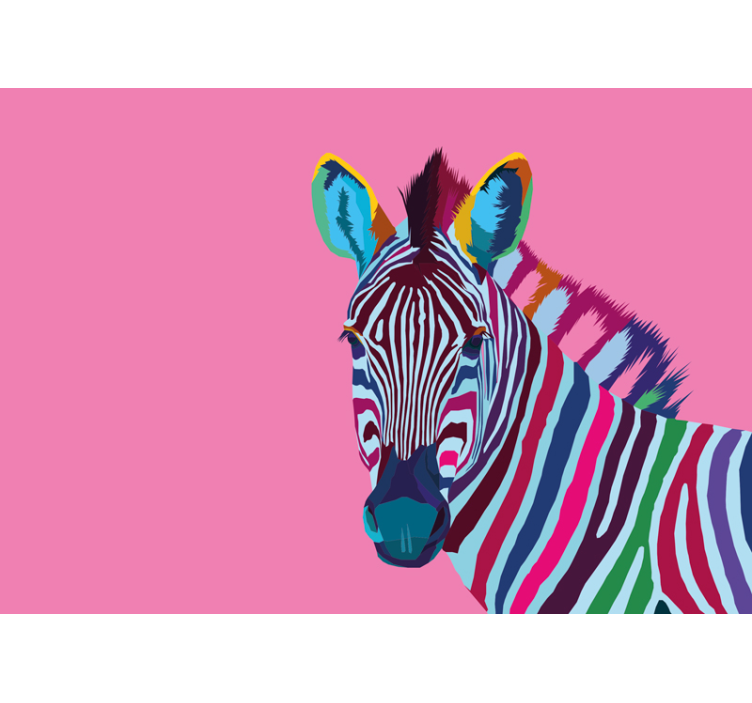 Zebra pop art dyr fototapet - TenStickers