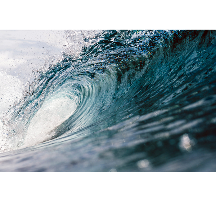 Stor bølge badeværelse fototapet - TenStickers