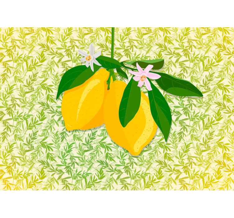 Fototapet blomster citrongren blomstring - TenStickers