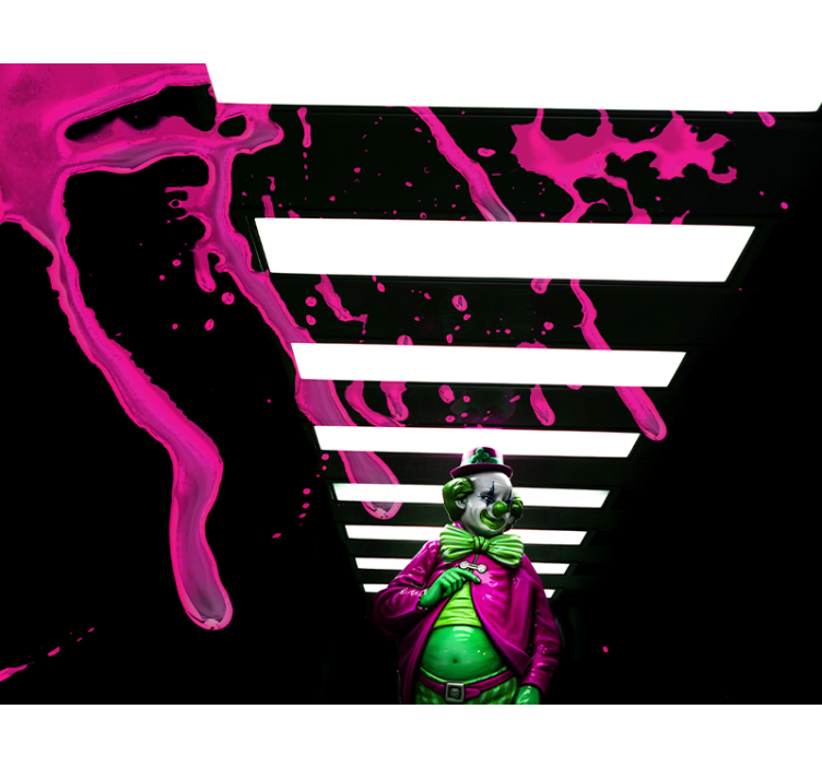 Klovn i lyserød graffiti fototapet - TenStickers