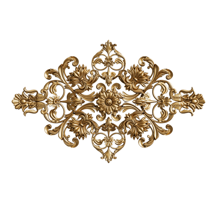 Klassiske kunst fototapet med udsmykket blomsterdesign - TenStickers