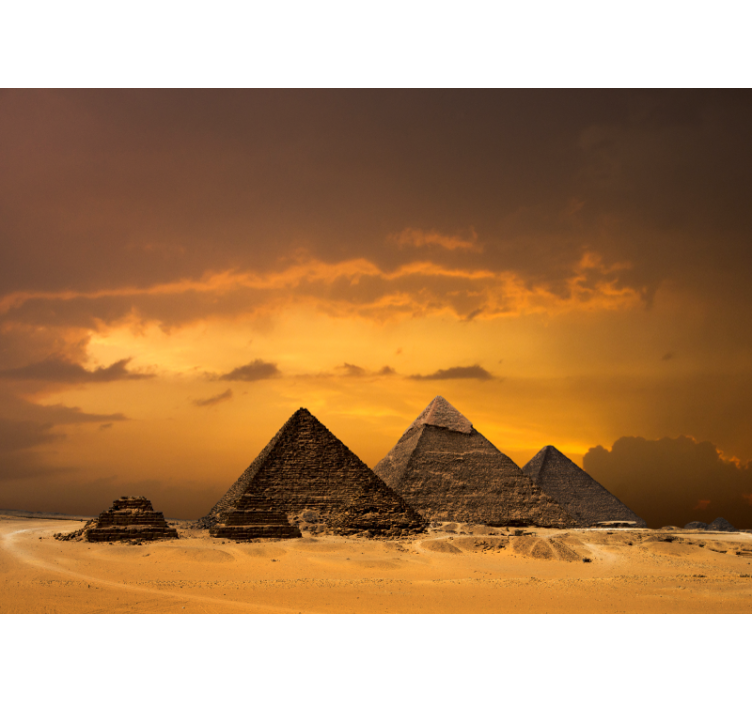 Egyptiske pyramider og himmel fototapet - TenStickers