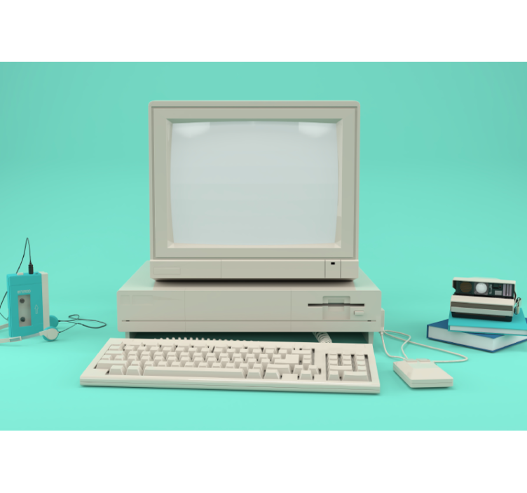 Gammel pc vintage vægmaleri - TenStickers