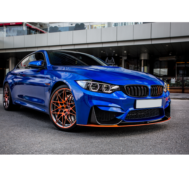 Til soveværelse blå sport bil fototapet - TenStickers