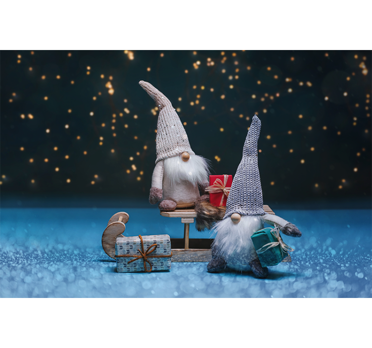 Fototapet jul festlig nissefejring - TenStickers