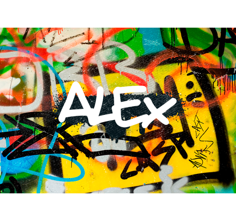 Kan tilpasses graffiti mursten tekstur fototapet - TenStickers