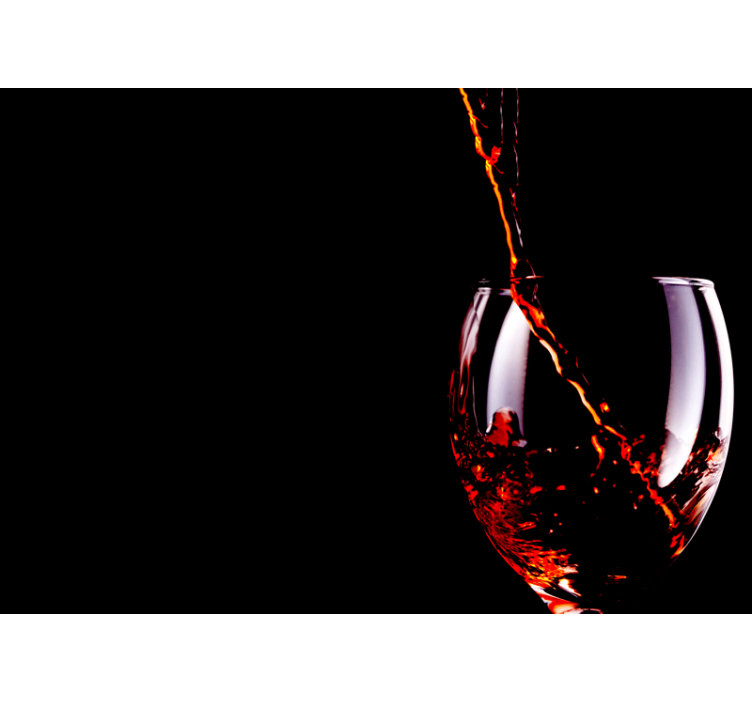 Rødvin påfyldningsglas 3d fototapet - TenStickers