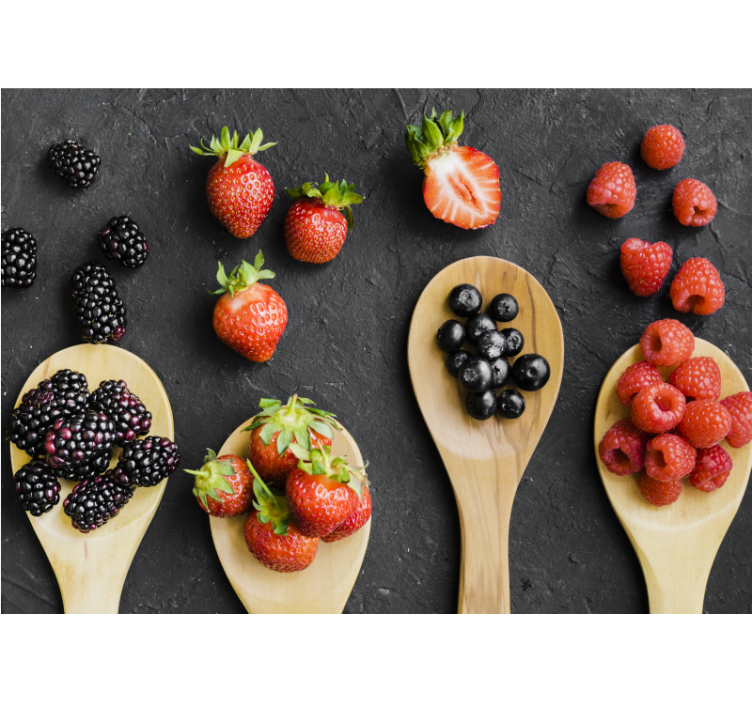 Fototapet blomster berry collection display - TenStickers