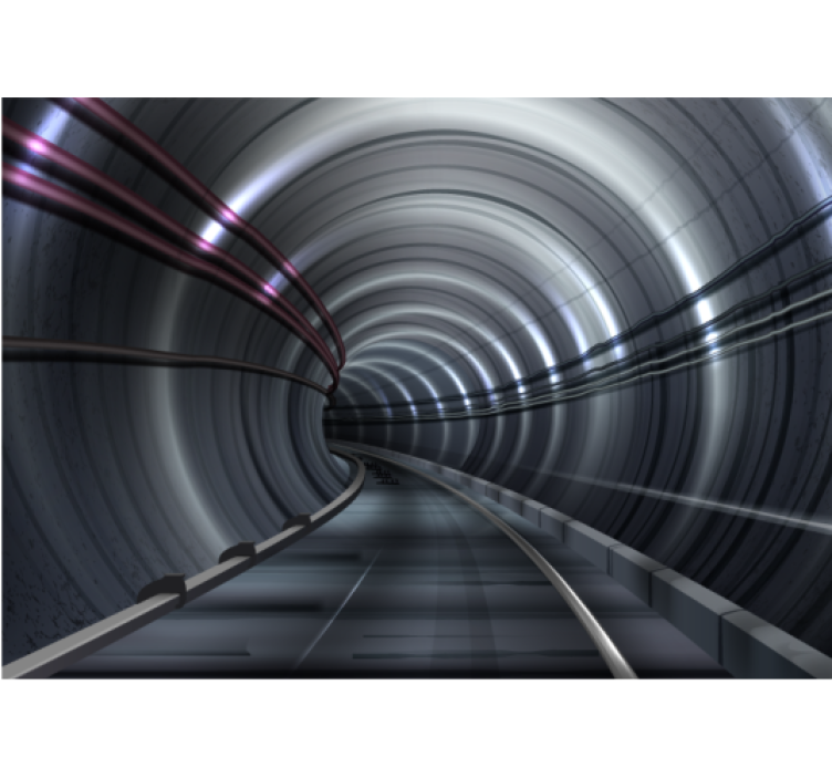 Effekt jern tunnel 3d fototapet - TenStickers