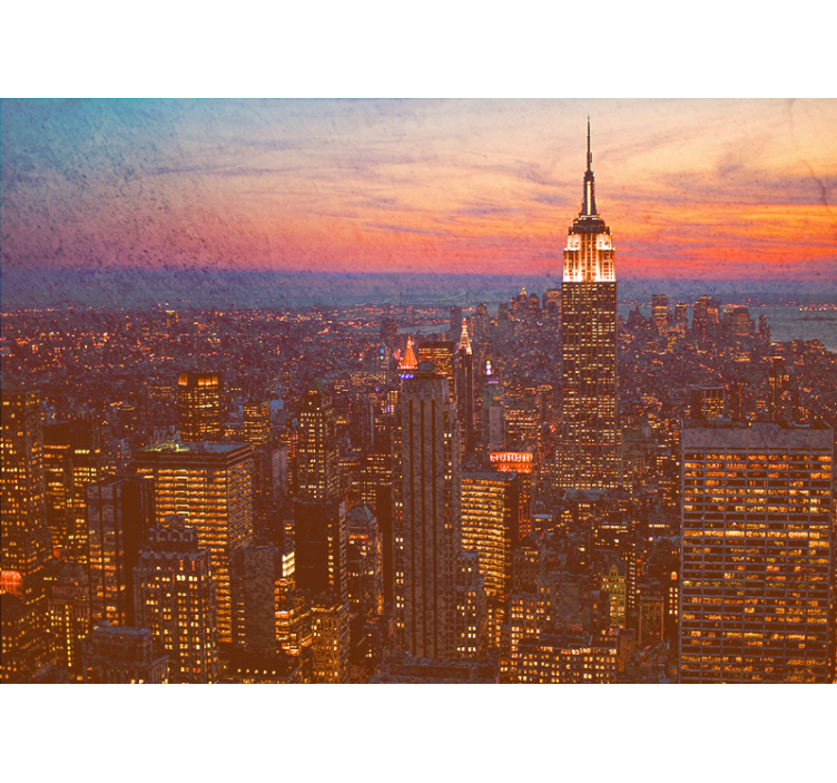 Solnedgang i empire state fototapet af byer - TenStickers