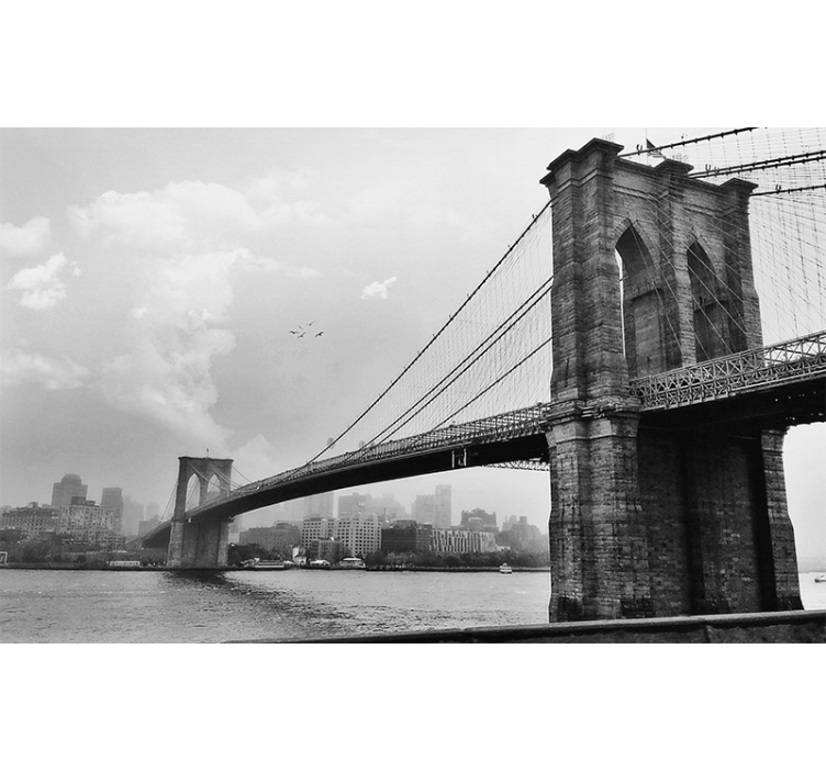 New york fototapet brooklyn bridge silhuet - TenStickers
