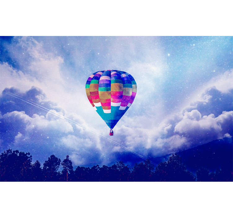 Farverig luftballon fototapet himmel - TenStickers