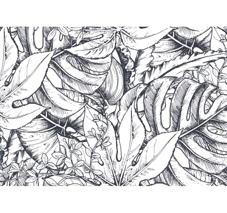 Bladrig botanisk illustration natur fototapet - TenStickers