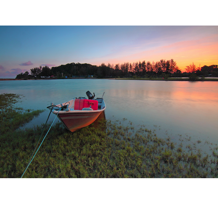 Fredfyldt vandlandskab landskab fototapet - TenStickers