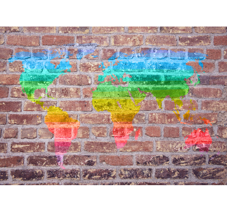 Fototapet verdenskort farverigt geografisk billede - TenStickers